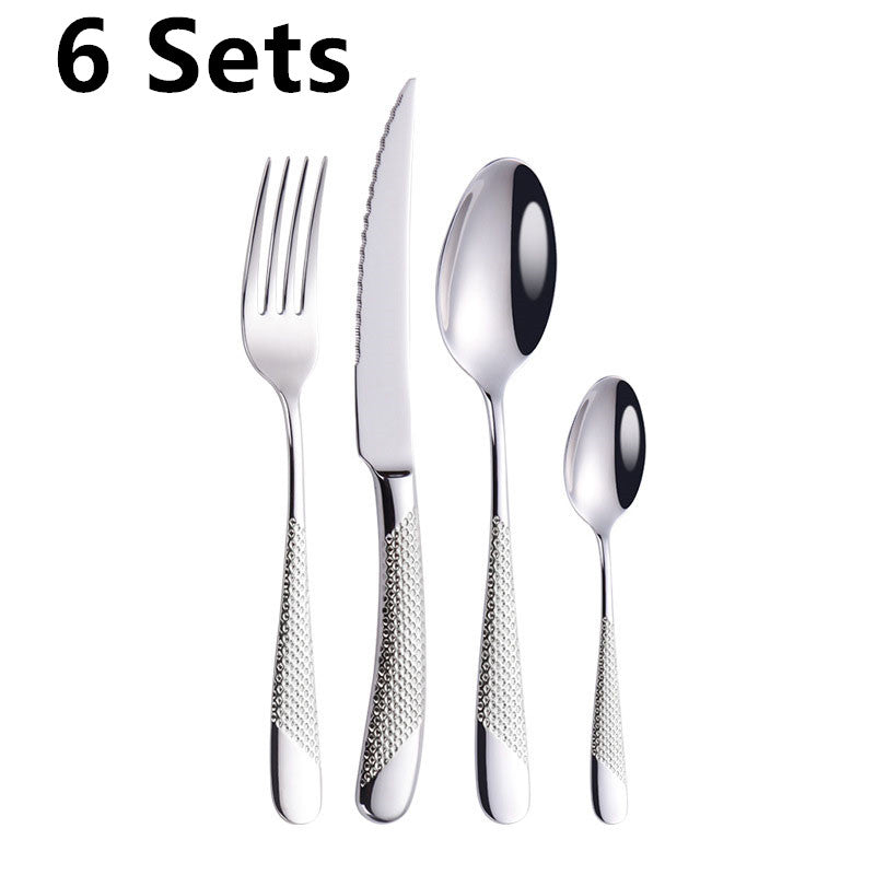 Patterned 304 Stainless Steel Flatware Set