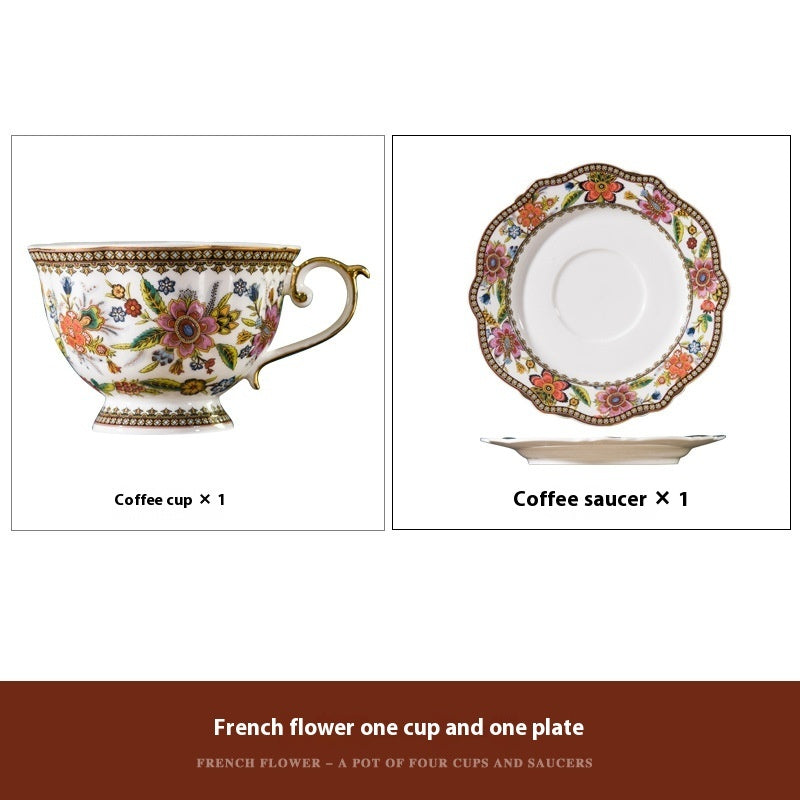 Retro French Style Ceramic Coffee Cup Set