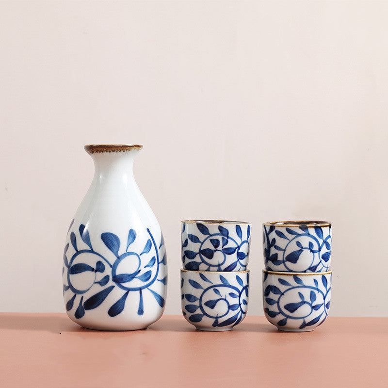Japanese Decorative Print Ceramic Sake Set