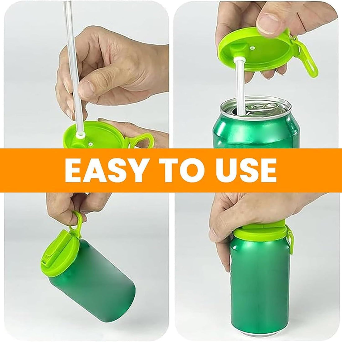 Soda Can Lid with Straw - Standard Size