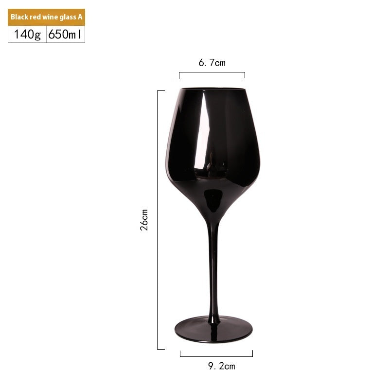 Black Crystal Glasses Goblets Wine Glass