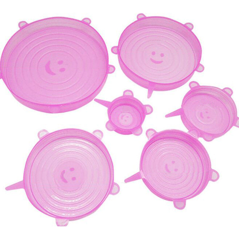 Six-Piece Stretch Silicone Lids for Food Storage