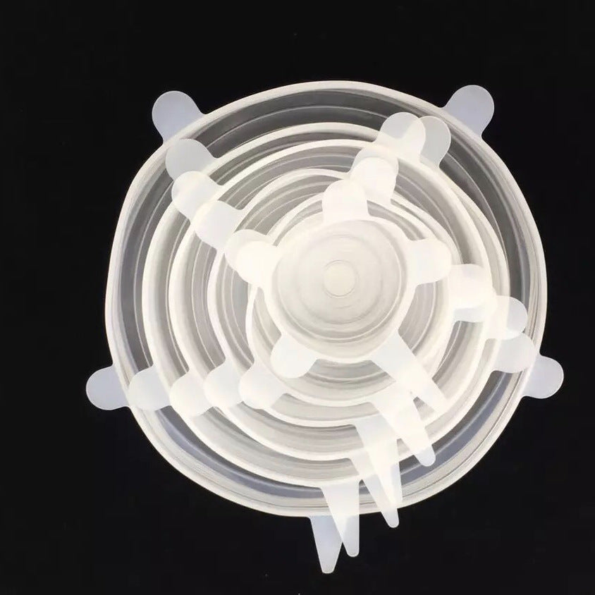 Six-Piece Stretch Silicone Lids for Food Storage