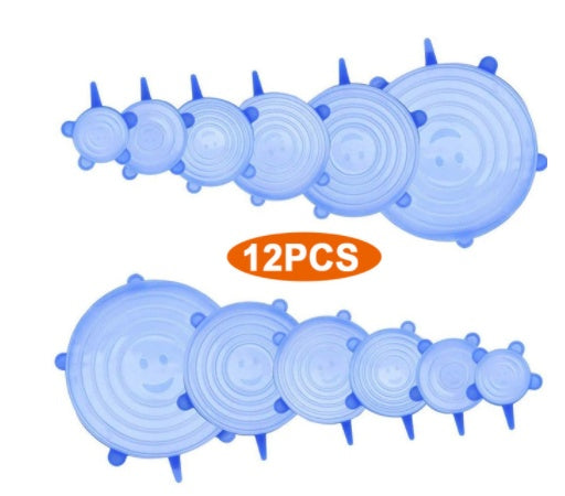 Six-Piece Stretch Silicone Lids for Food Storage