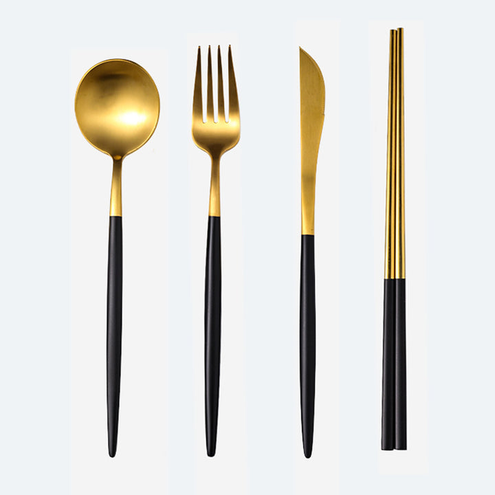 Gold Plated Stainless Steel Flatware Set