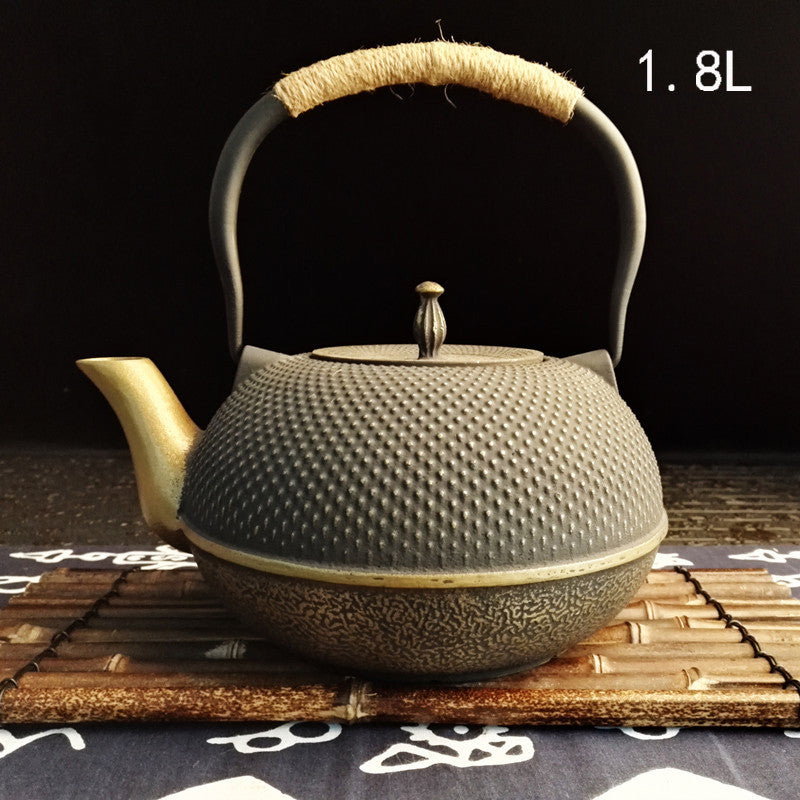 Cast Iron Tea Kettle with Hemp Rope Handle