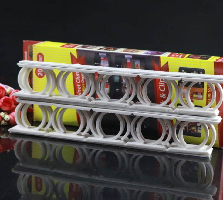 Clip & Store Kitchen Spice Storage Rack And Bottle Organizer