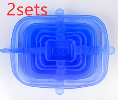 Six-Piece Stretch Silicone Lids for Food Storage