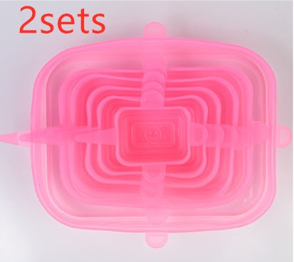 Six-Piece Stretch Silicone Lids for Food Storage