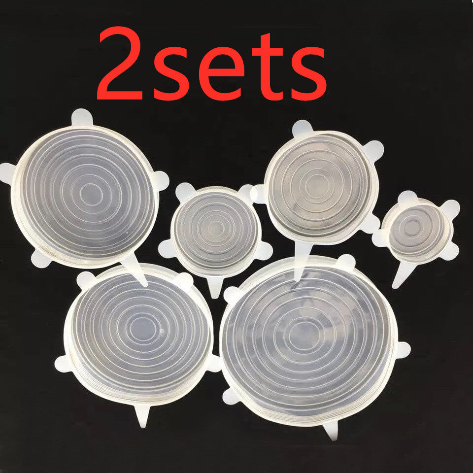 Six-Piece Stretch Silicone Lids for Food Storage