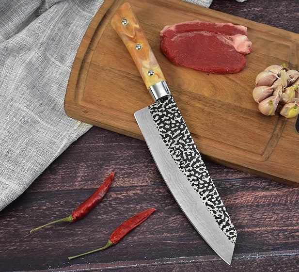 Marbled Handle Diagonal Kitchen Knife