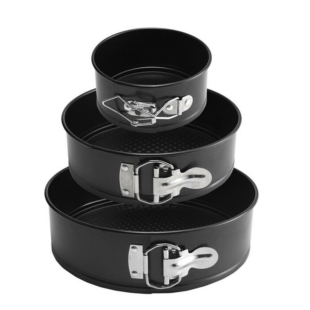Three-Piece Nonstick Round Springform Cake Pan Set