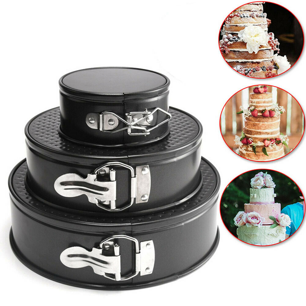 Three-Piece Nonstick Round Springform Cake Pan Set
