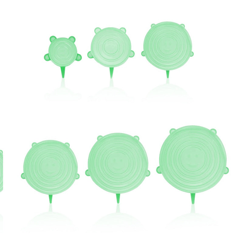 Six-Piece Stretch Silicone Lids for Food Storage