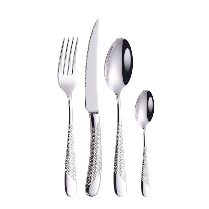 Patterned 304 Stainless Steel Flatware Set