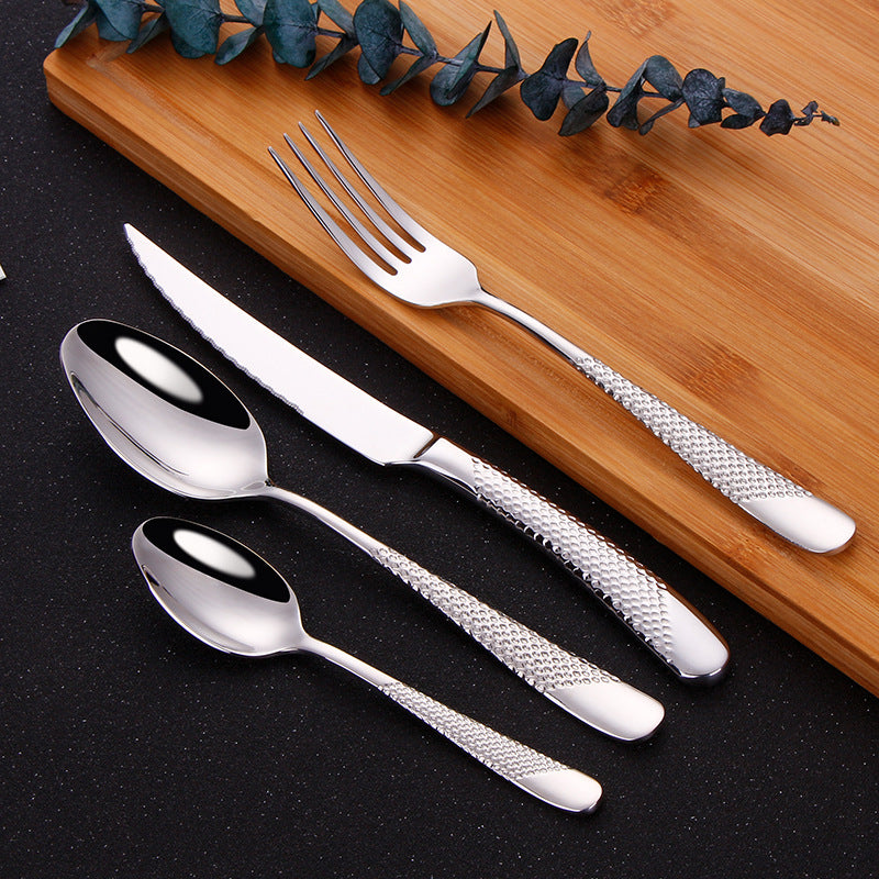 Patterned 304 Stainless Steel Flatware Set