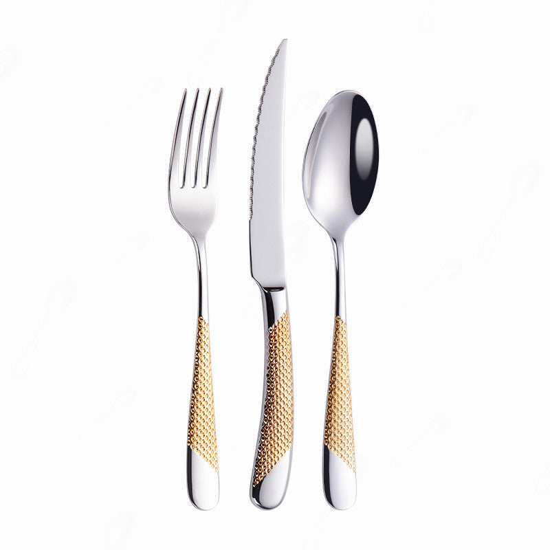 Patterned 304 Stainless Steel Flatware Set