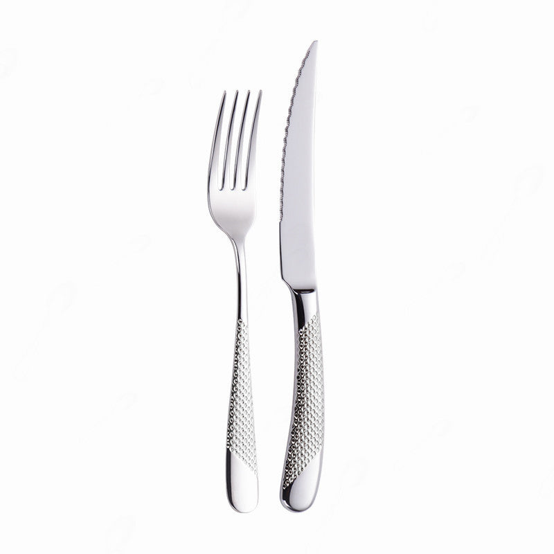 Patterned 304 Stainless Steel Flatware Set