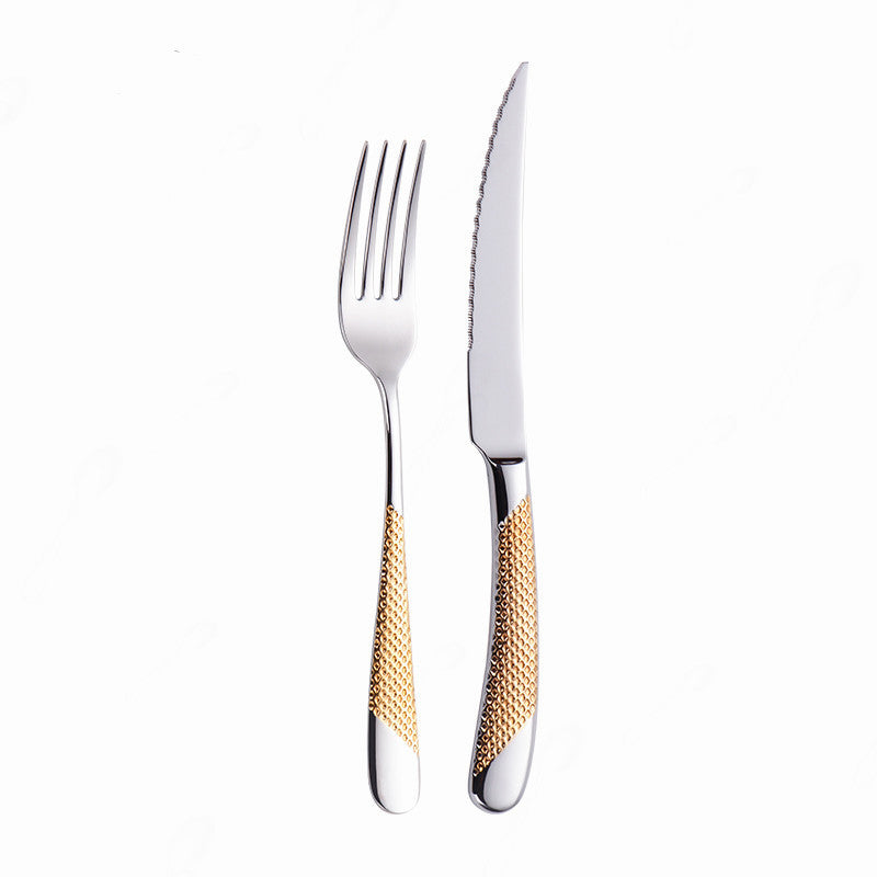 Patterned 304 Stainless Steel Flatware Set
