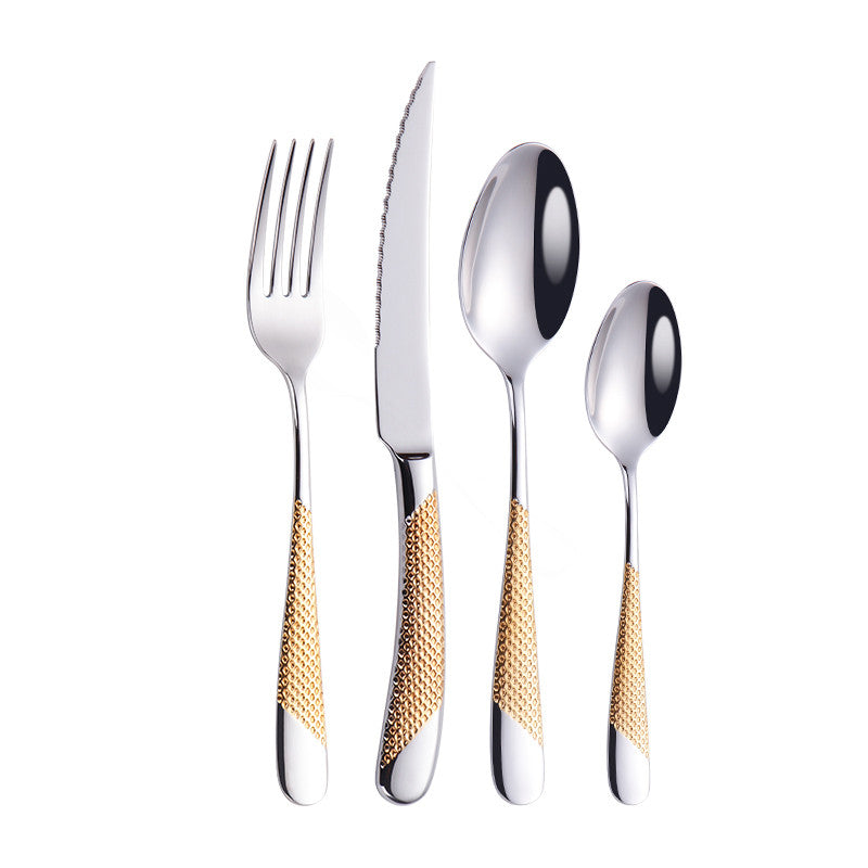 Patterned 304 Stainless Steel Flatware Set