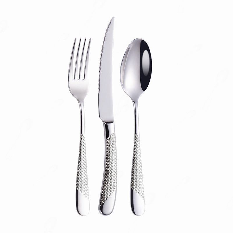 Patterned 304 Stainless Steel Flatware Set