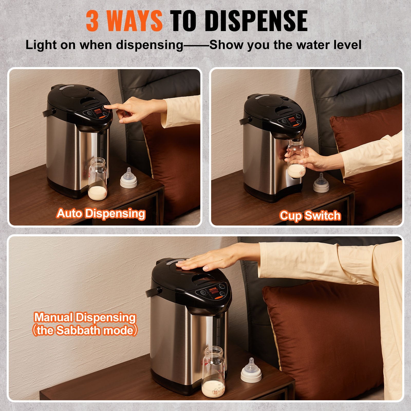 Four Liter Stainless Steel Hot Water Dispenser With Temperature Control