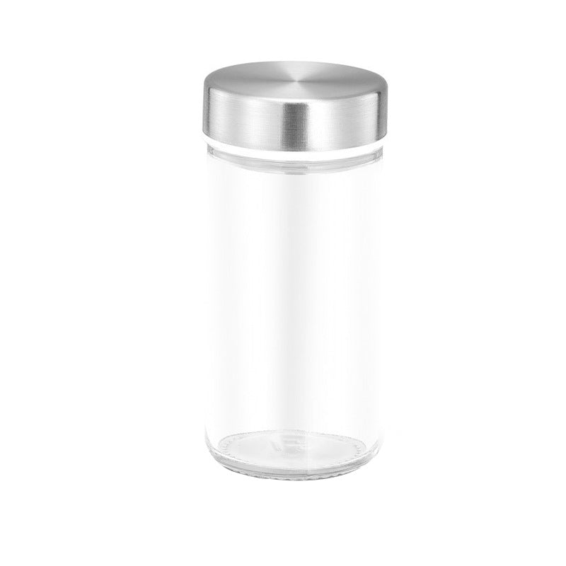 Stainless Steel Glass Spice Jar