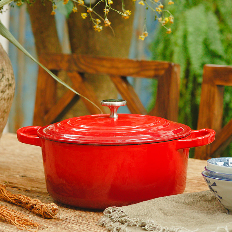 Cast Iron Enamel Soup Pot