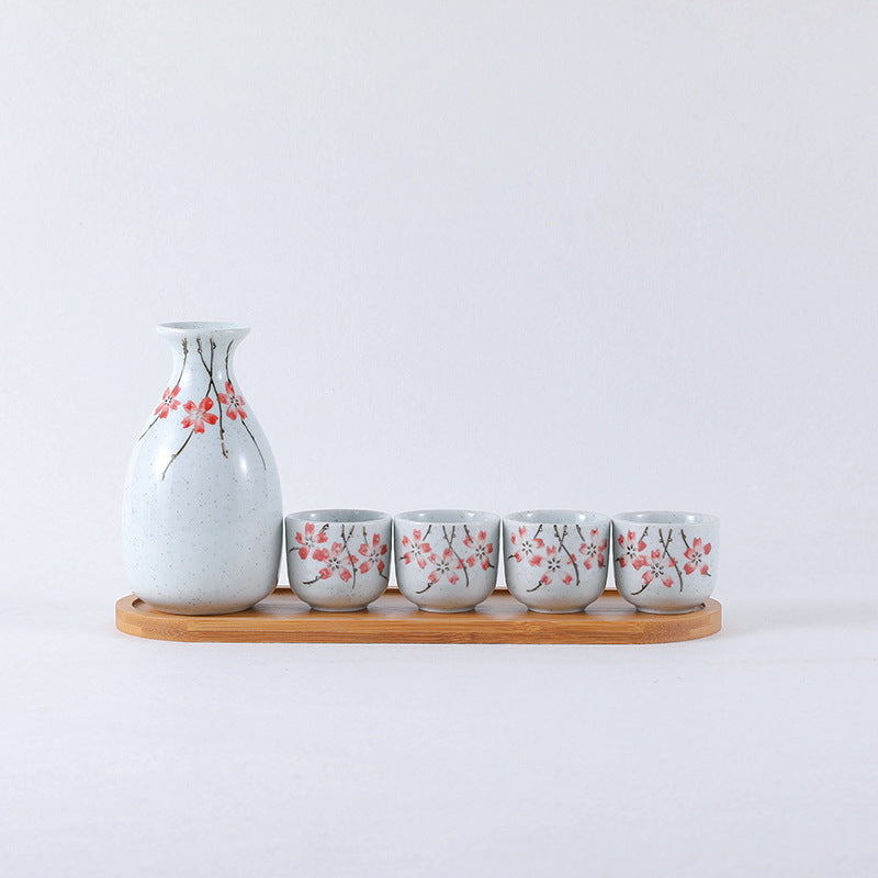 Japanese Decorative Print Ceramic Sake Set