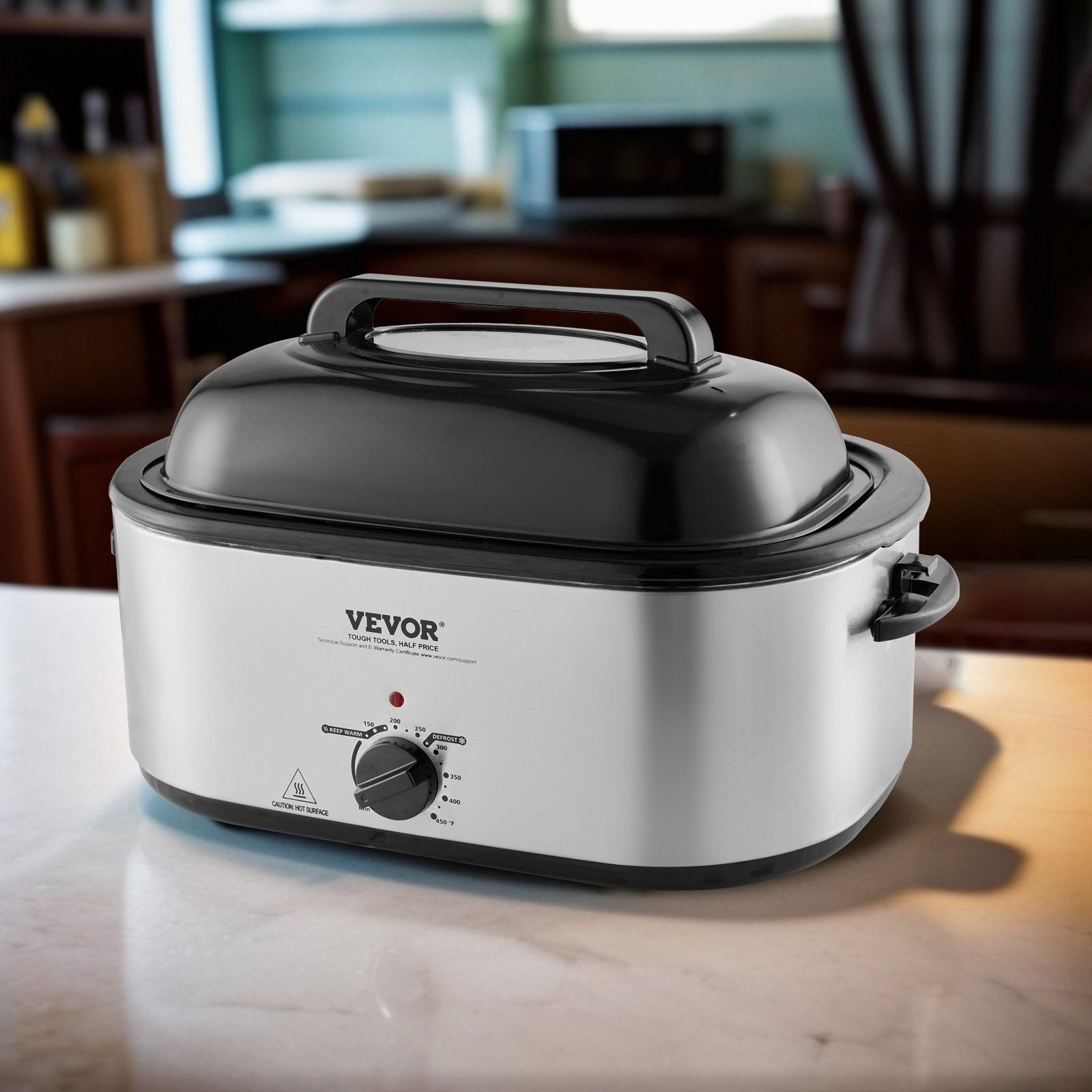 24 QT Electric Turkey Roaster Oven with Self-Basting Lid