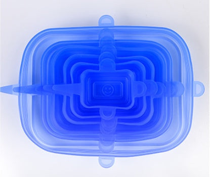 Six-Piece Stretch Silicone Lids for Food Storage