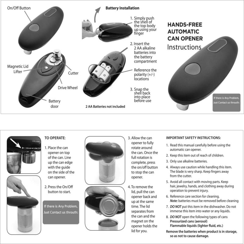 Battery Operated One-Touch Can Opener