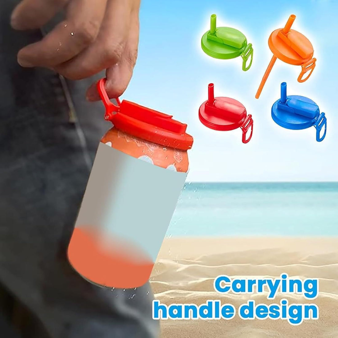 Soda Can Lid with Straw - Standard Size