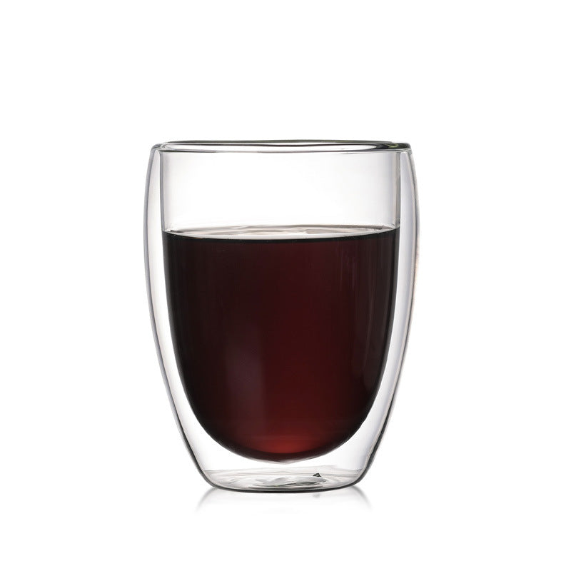 Creative Egg Shaped Double Layer Insulated Glass Cup Set