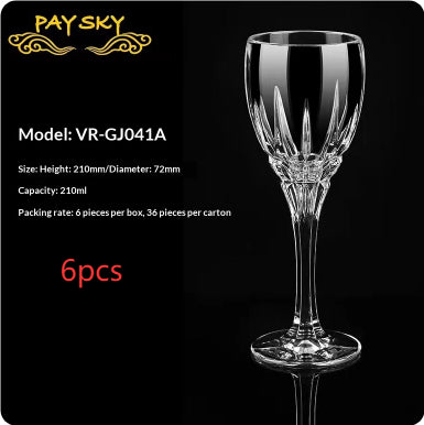 Crystal Wine Glass With Carved Floral Design