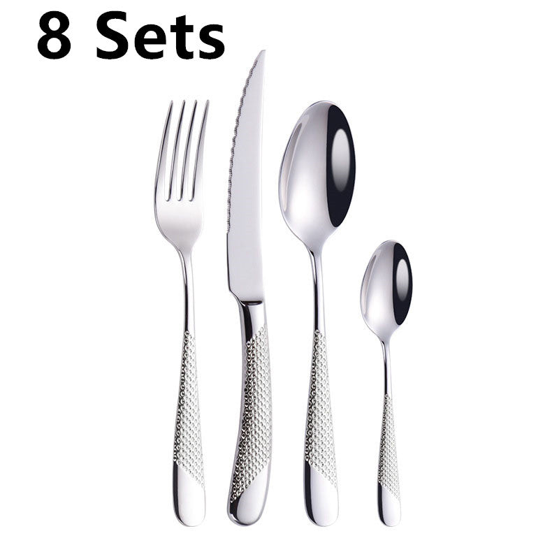 Patterned 304 Stainless Steel Flatware Set