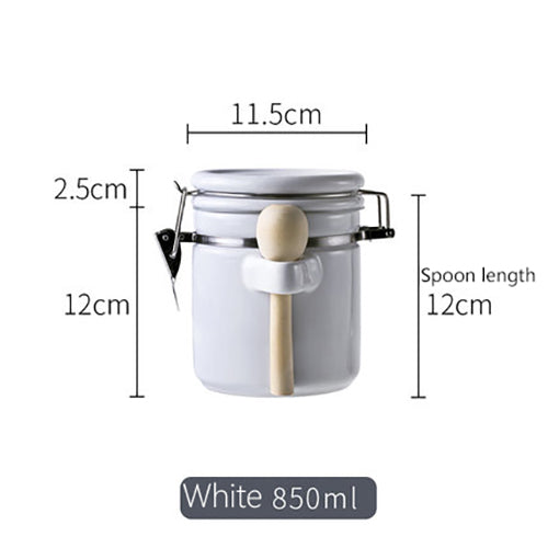 White Ceramic Sealed Jar with Lid