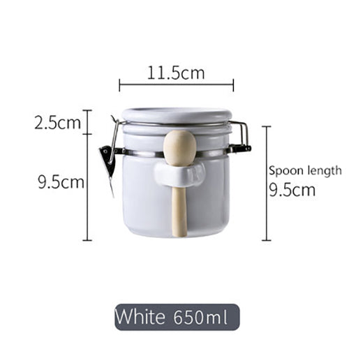 White Ceramic Sealed Jar with Lid