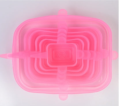 Six-Piece Stretch Silicone Lids for Food Storage