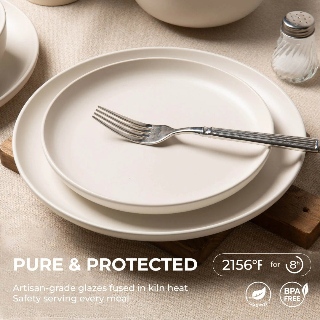 Twelve-Piece Stoneware Dinnerware Set With Mugs For Three