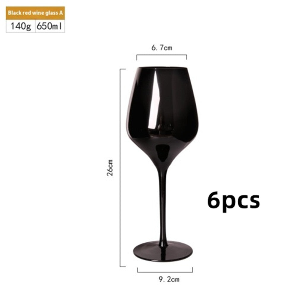 Black Crystal Glasses Goblets Wine Glass