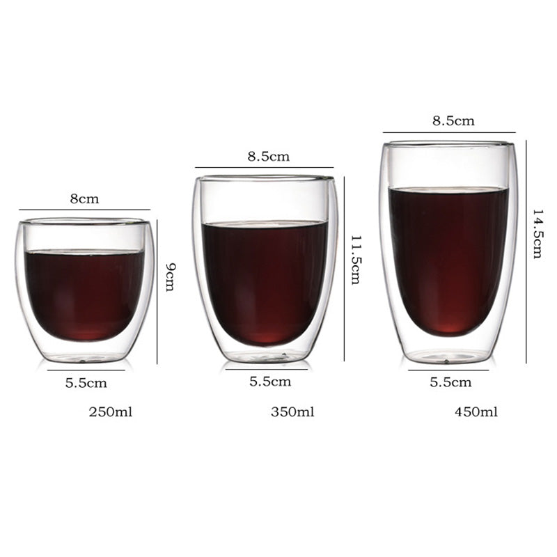 Creative Egg Shaped Double Layer Insulated Glass Cup Set
