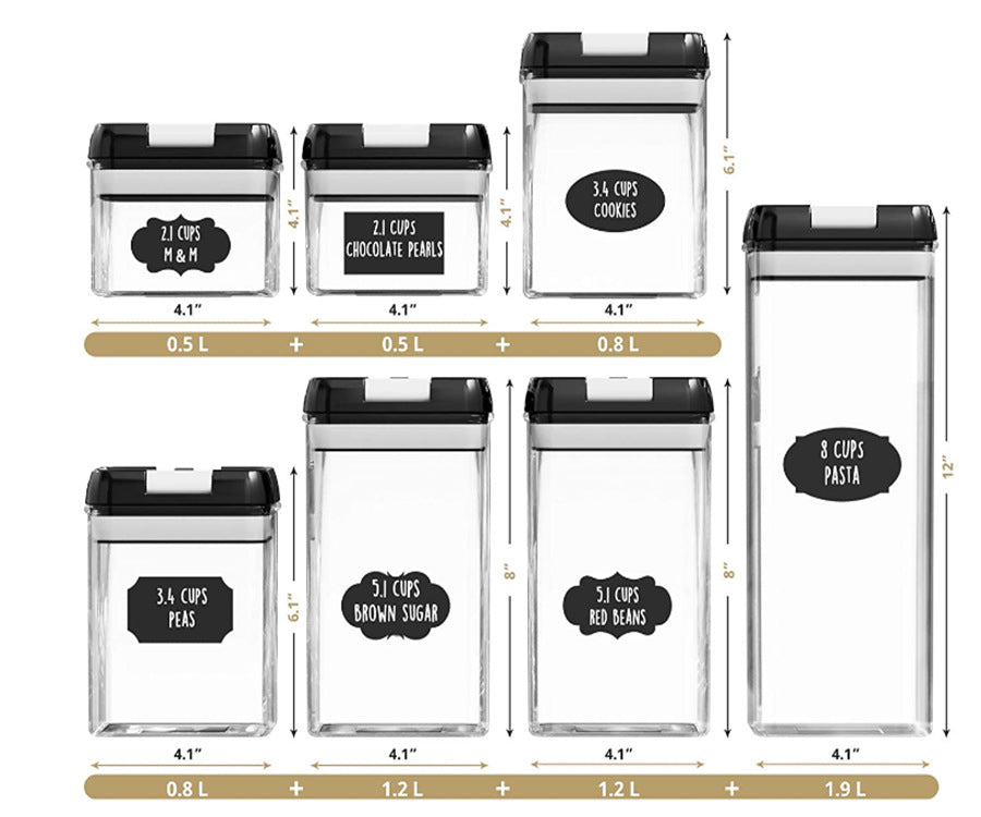 Transparent Sealed Plastic Dry Food Storage Containers