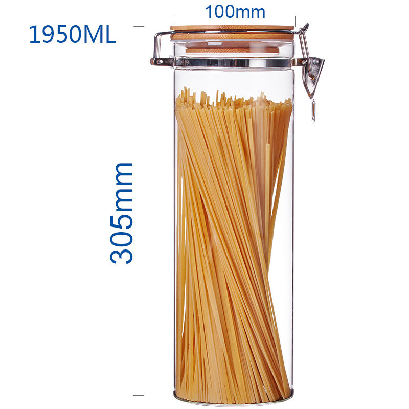 Glass Storage Jar with Stainless Steel Buckle Lid