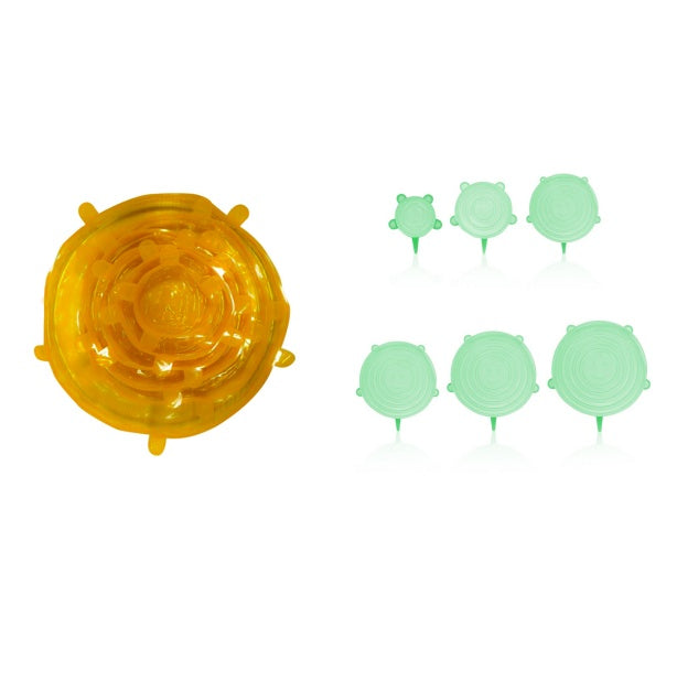 Six-Piece Stretch Silicone Lids for Food Storage