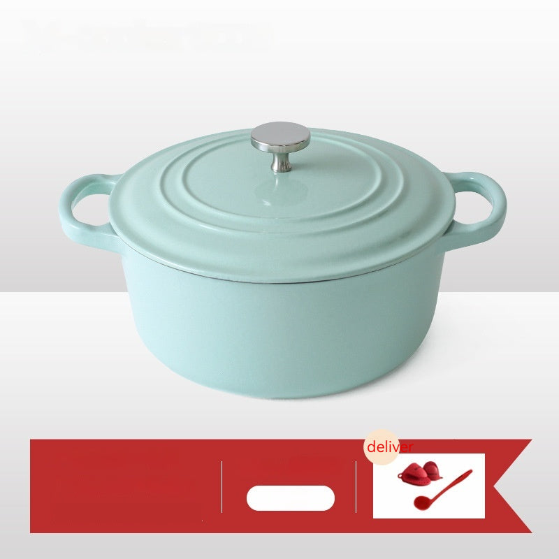 Cast Iron Enamel Soup Pot