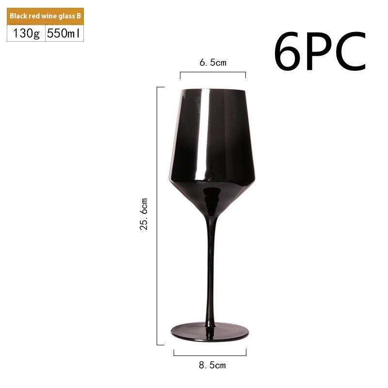 Black Crystal Glasses Goblets Wine Glass