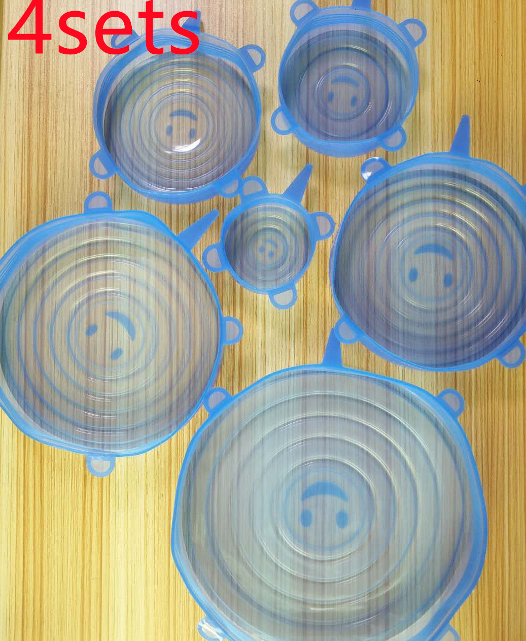 Six-Piece Stretch Silicone Lids for Food Storage
