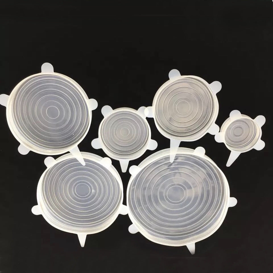 Six-Piece Stretch Silicone Lids for Food Storage