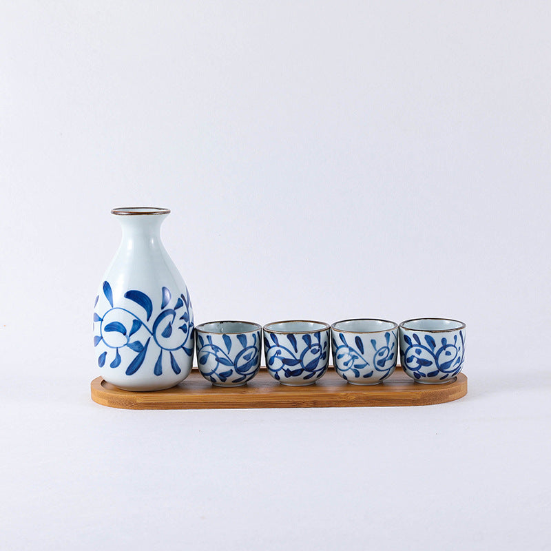 Japanese Decorative Print Ceramic Sake Set